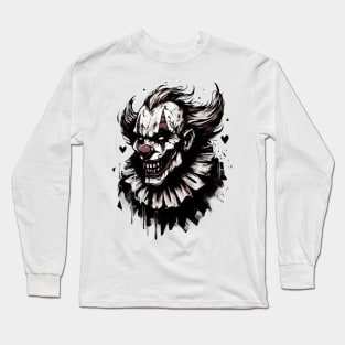 Scary clown head horror Long Sleeve T-Shirt